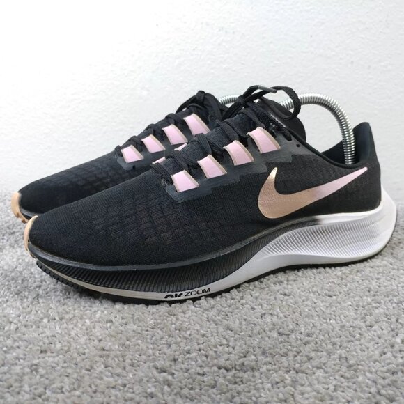 Nike Air Zoom Pegasus 37 Womens 9 Running Shoes Black Light Arctic Pink 2020 - Picture 1 of 11